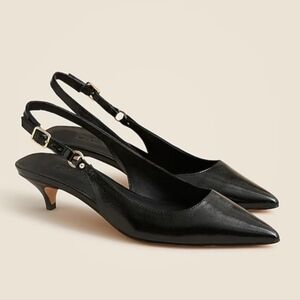 J. Crew Robin pump - Italian Crinkle patent leather slingback - black